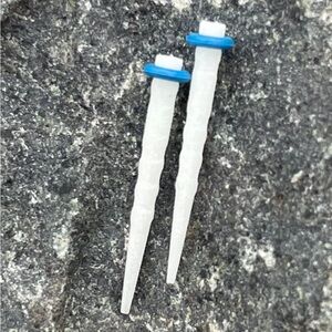 Straight ear-post with rubber backer